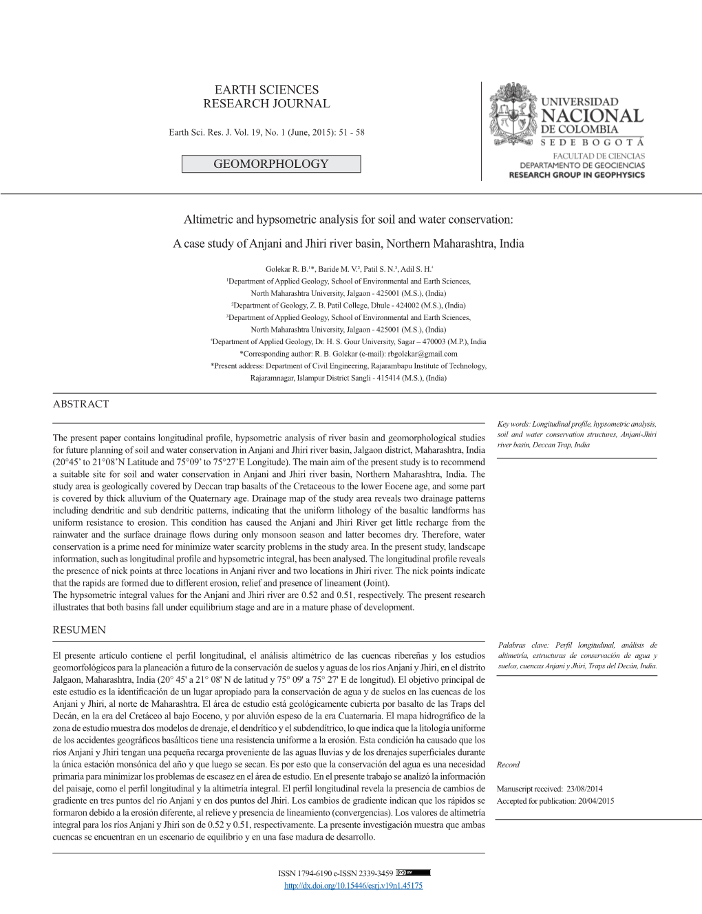 A Case Study of Anjani and Jhiri River Basin, Northern Maharashtra, India