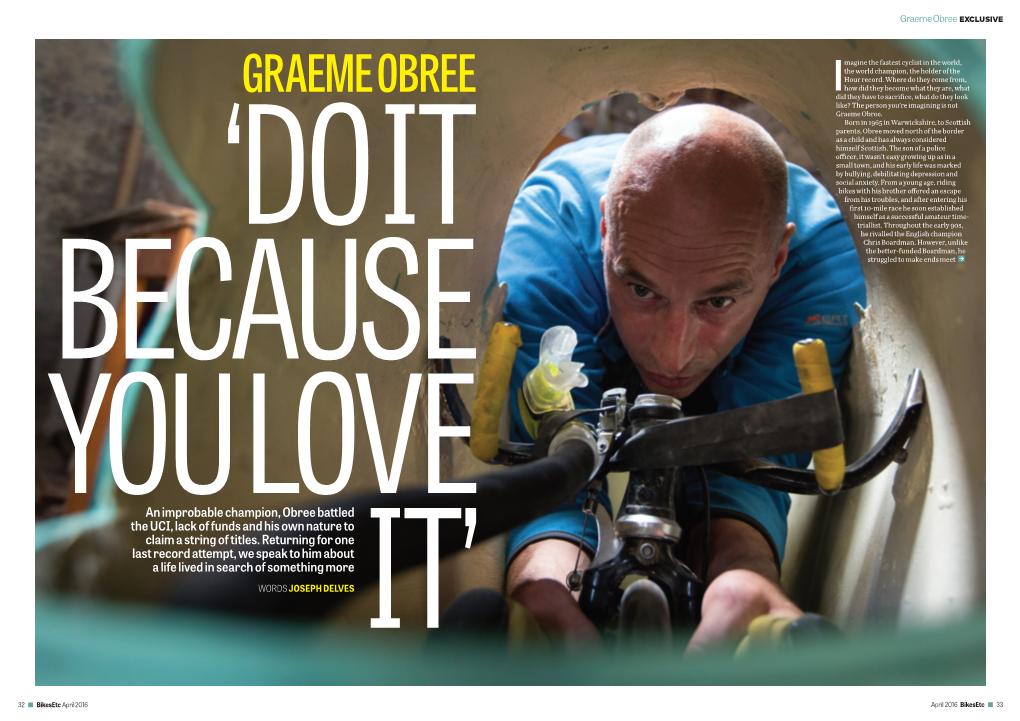 Graeme Obree EXCLUSIVE