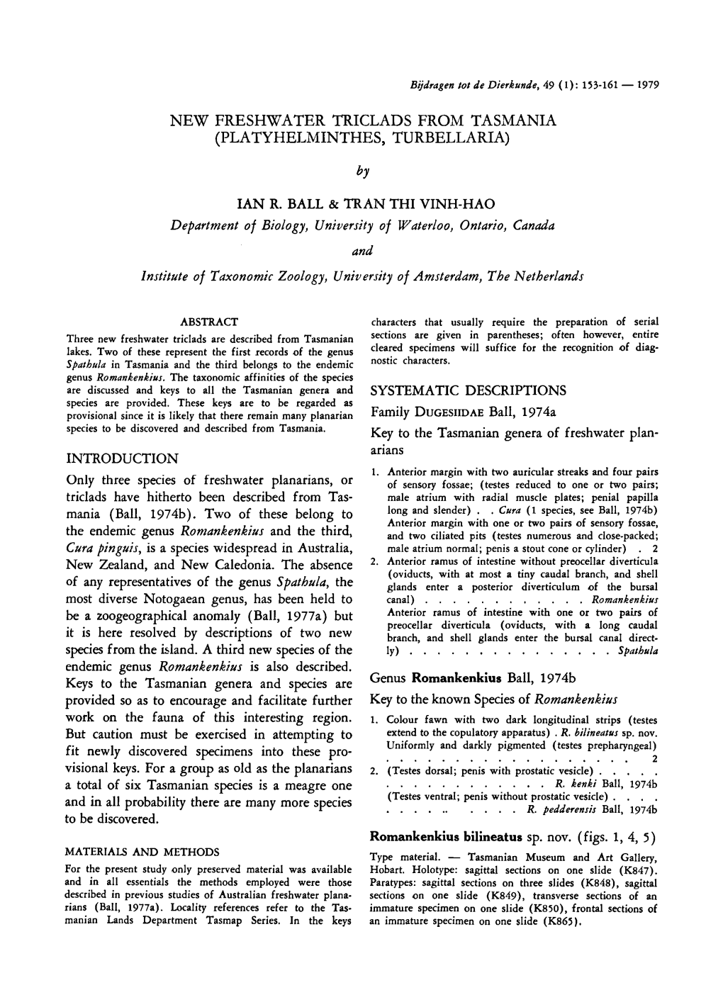 (Platyhelminthes, Department of Biology, Descriptions of Provided So