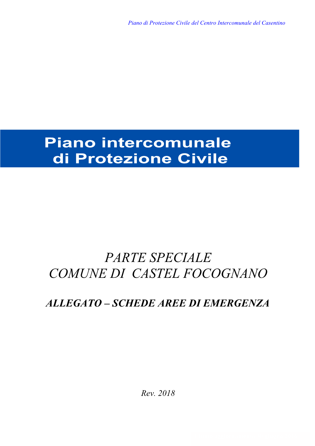 Piano Intercomunale Di Protezione Civile