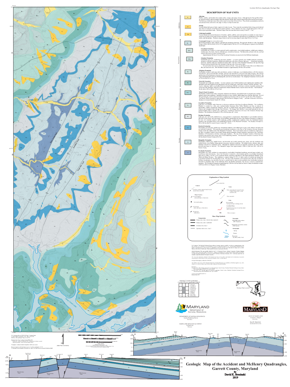 Brezinski, D.K., 2019, Geologic Map of the Accident and Mchenry