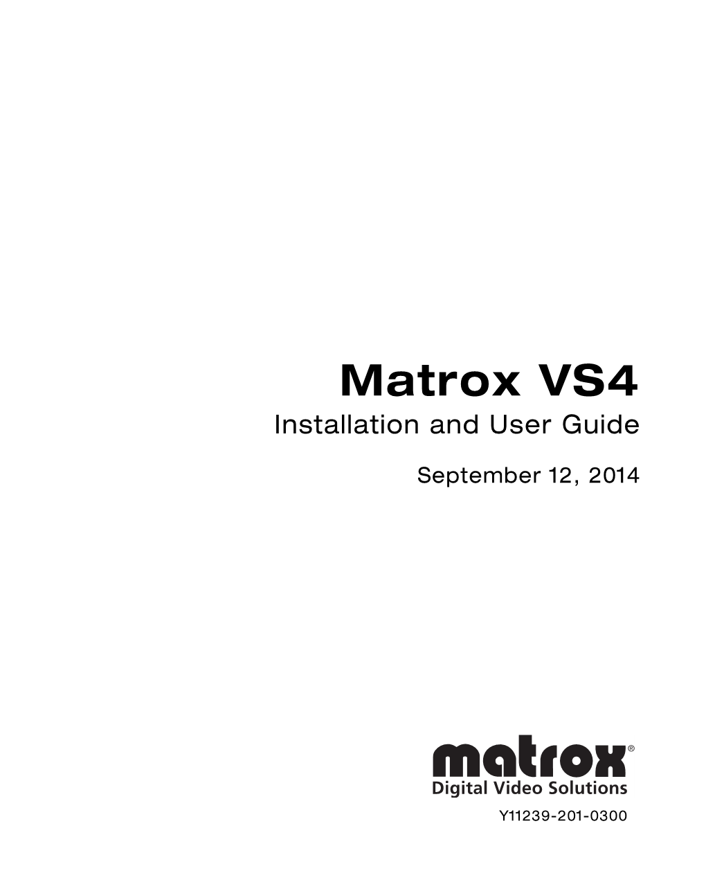 Matrox VS4 Installation and User Guide.Book