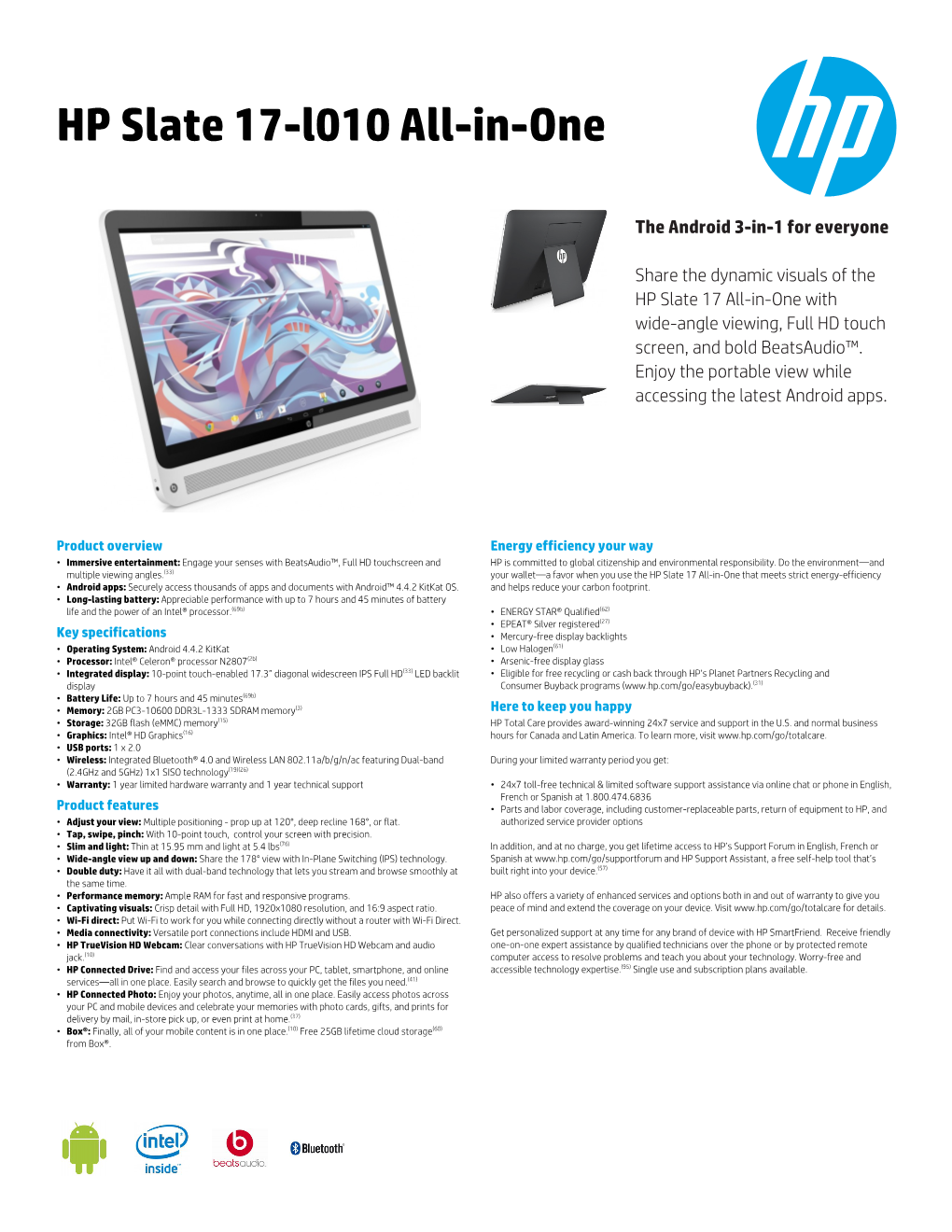 HP Pavilion Data Sheet