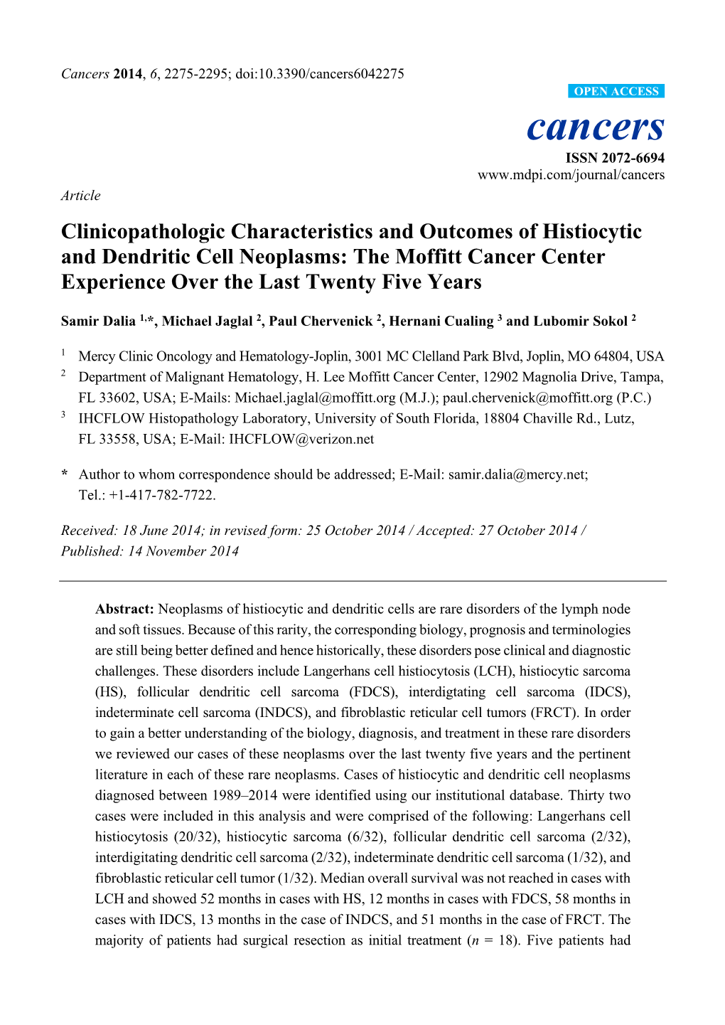 The Moffitt Cancer Center Experience Over the Last Twenty Five Years