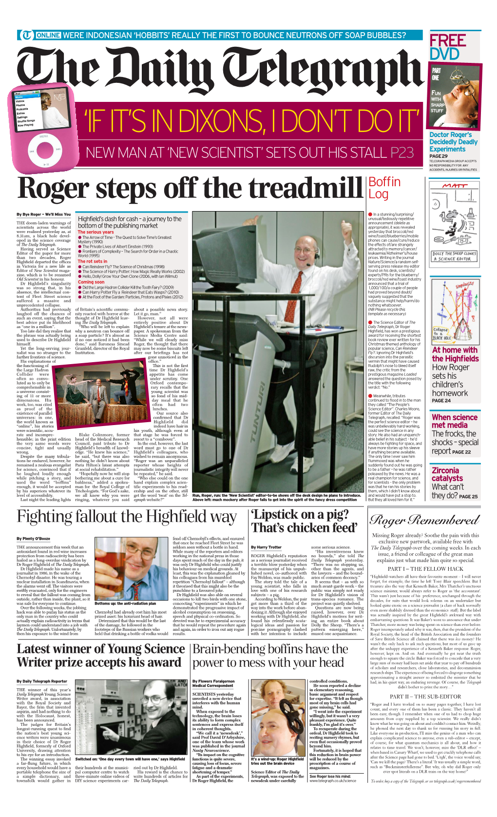 The Spoof Telegraph Front Page