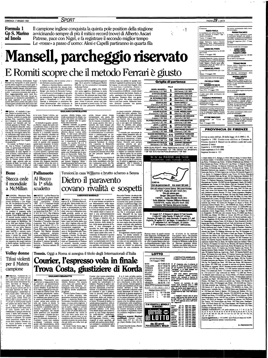 Mansell, Parcheggio Riservato