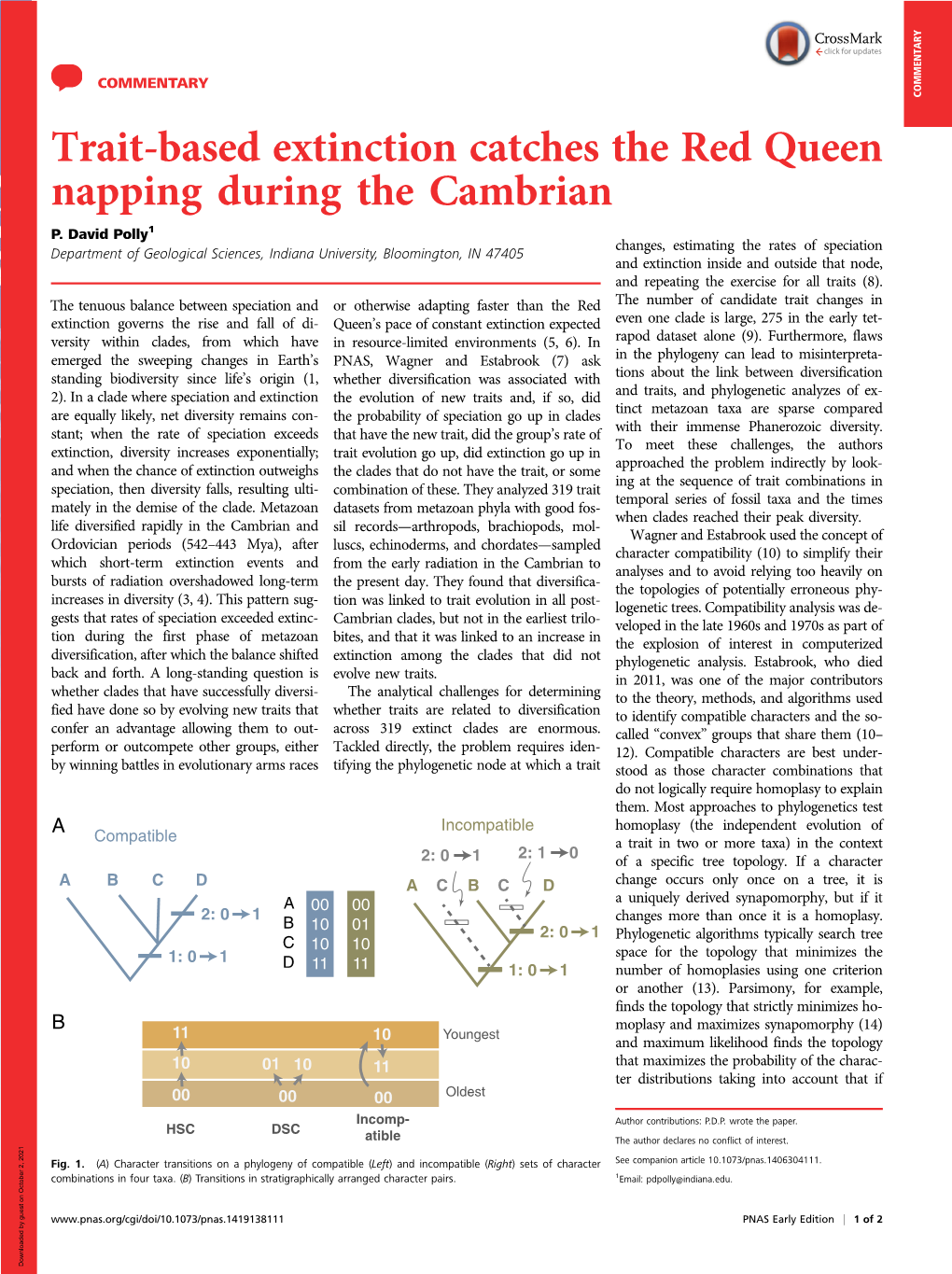 Trait-Based Extinction Catches the Red Queen Napping During the Cambrian P