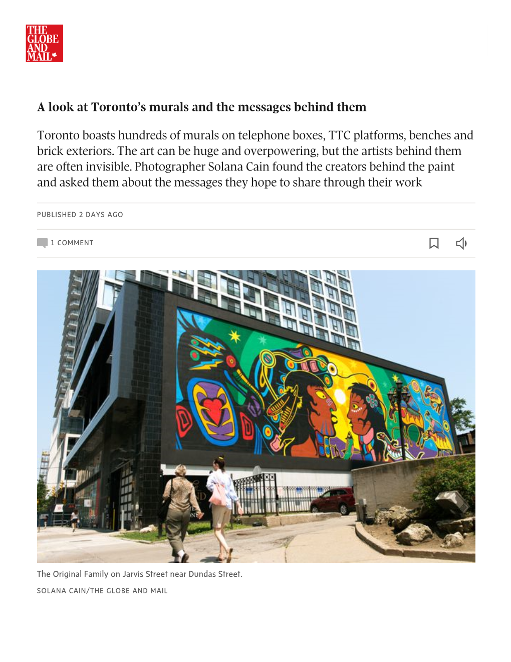 A Look at Toronto's Murals and the Messages Behind Them