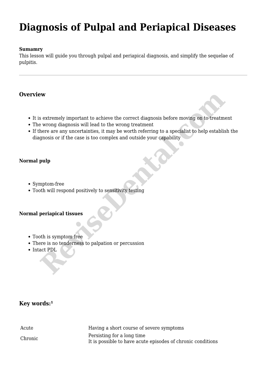 Diagnosis of Pulpal and Periapical Diseases