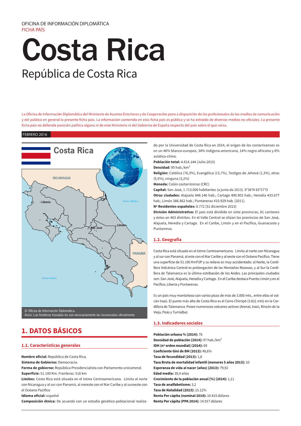 Costa Rica República De Costa Rica