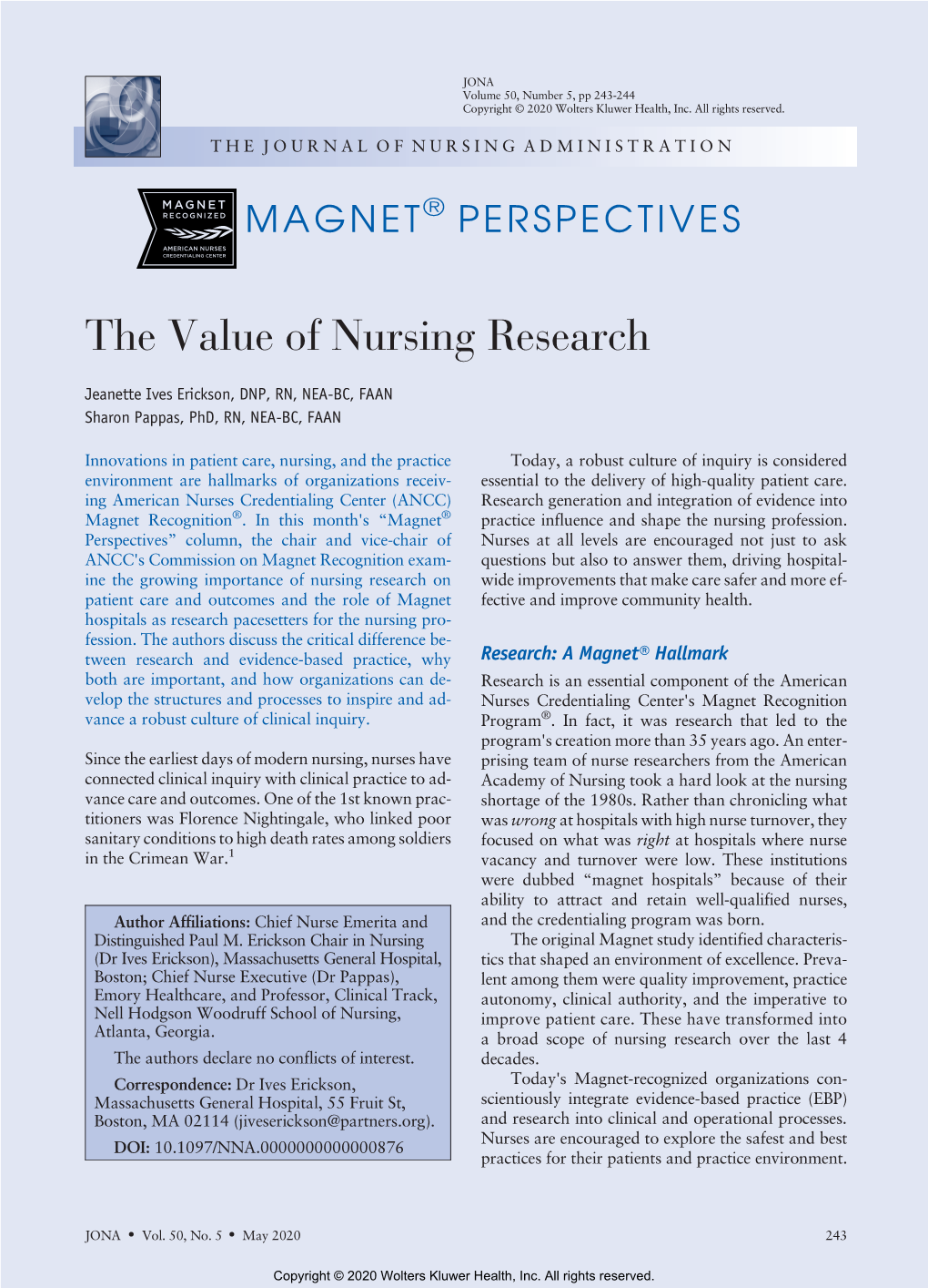 The Value of Nursing Research