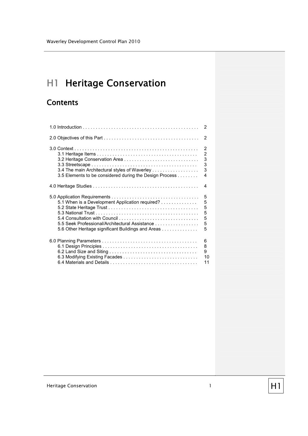 H1 Heritage Conservation