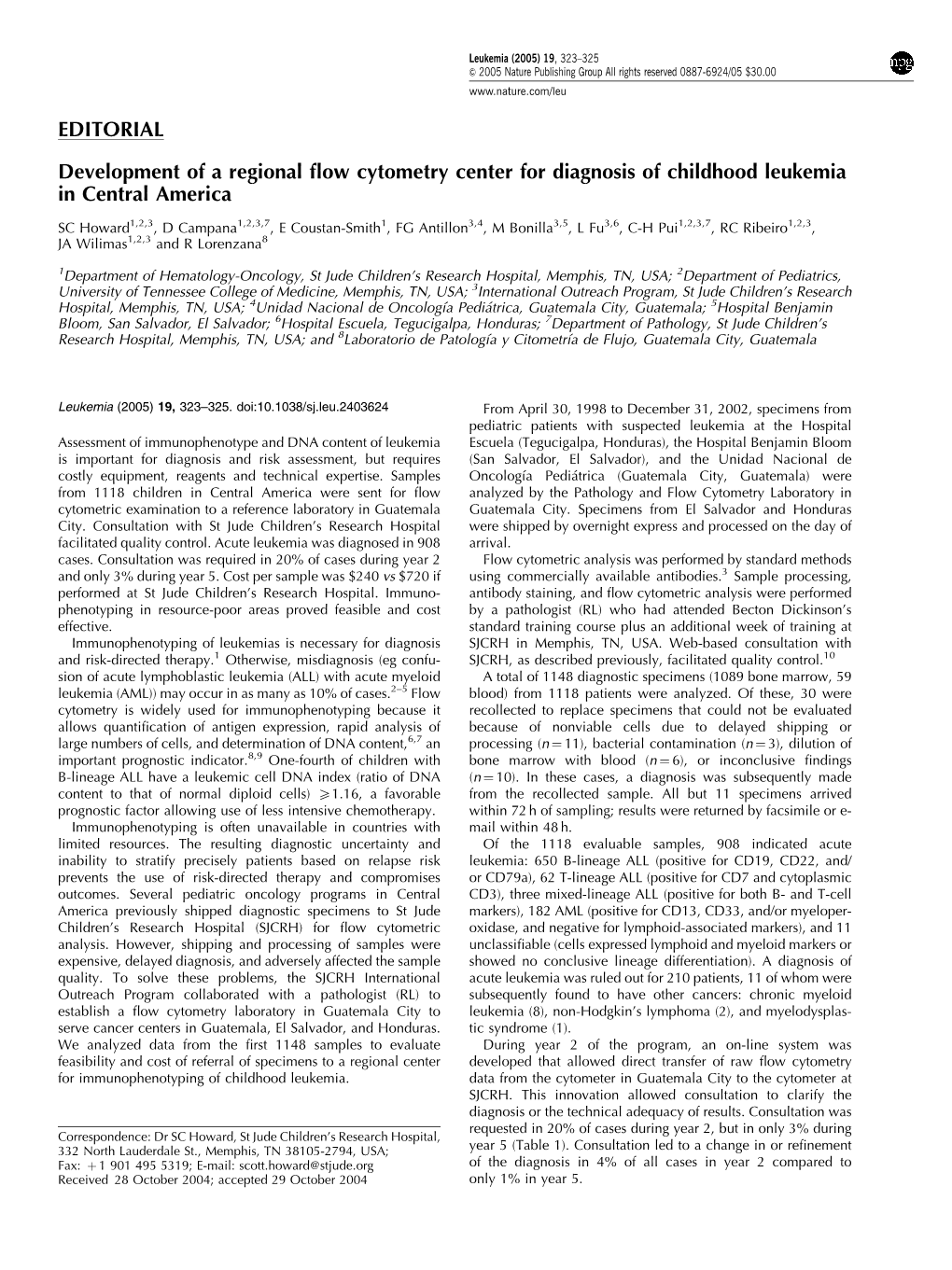 Development of a Regional Flow Cytometry Center for Diagnosis Of