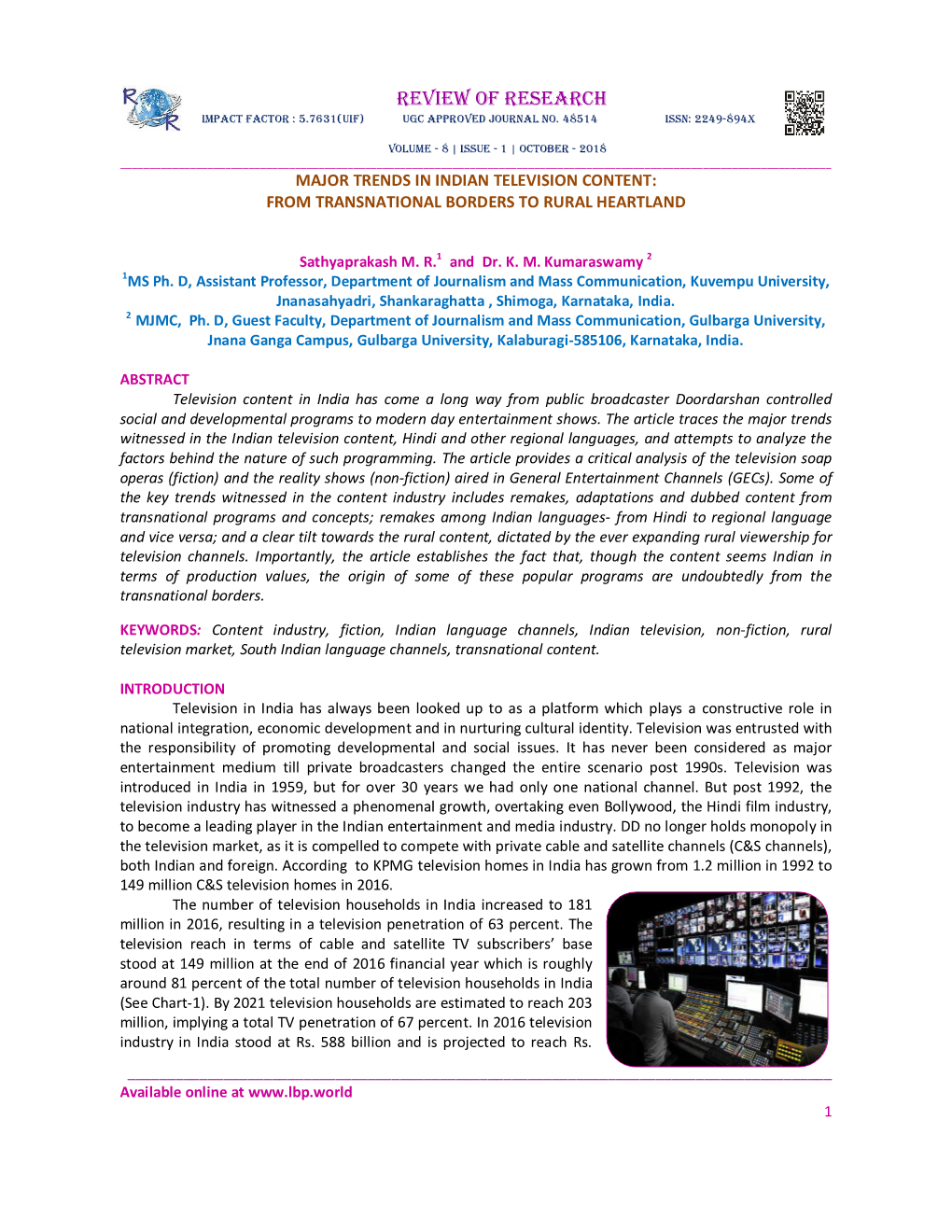 Review of Research Impact Factor : 5.7631(Uif) Ugc Approved Journal No