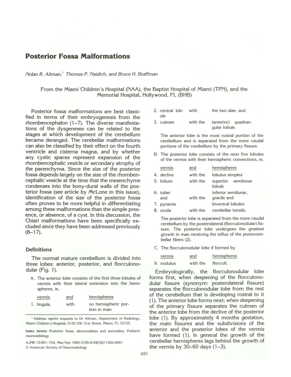 Posterior Fossa Malformations