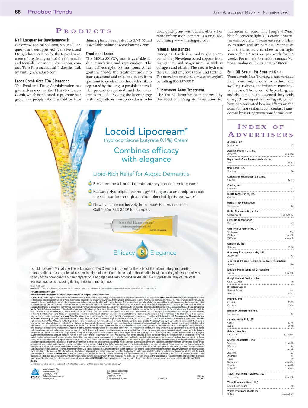 Locoid Lipocream® (Hydrocortisone Butyrate 0.1%) Cream Should Not Be Used Extensively on Pregnant Patients, in Large Amounts, Or for Longer Than Two Weeks