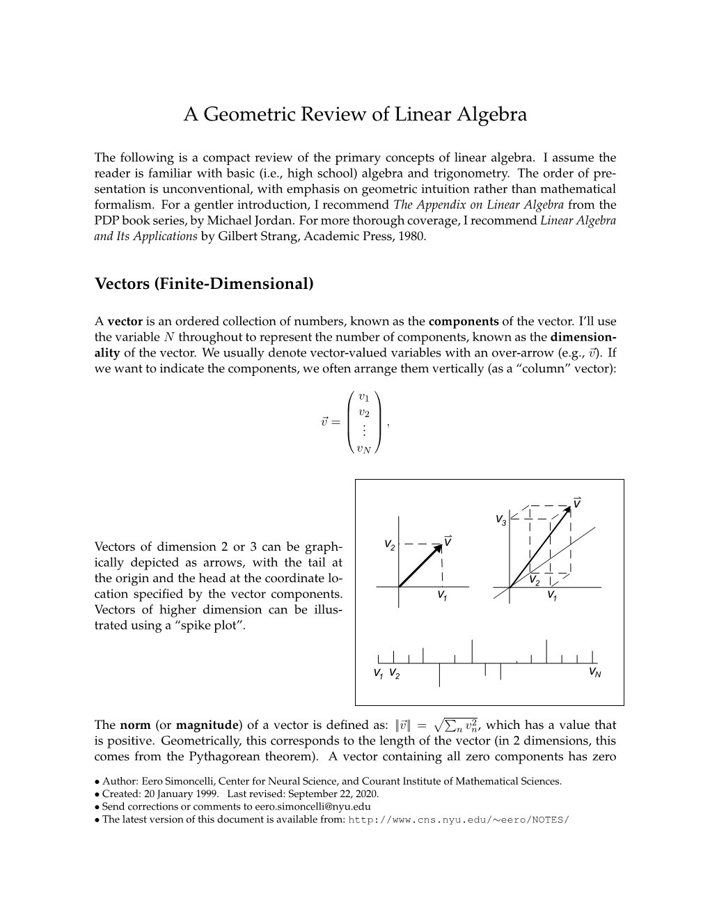 A Geometric Review of Linear Algebra