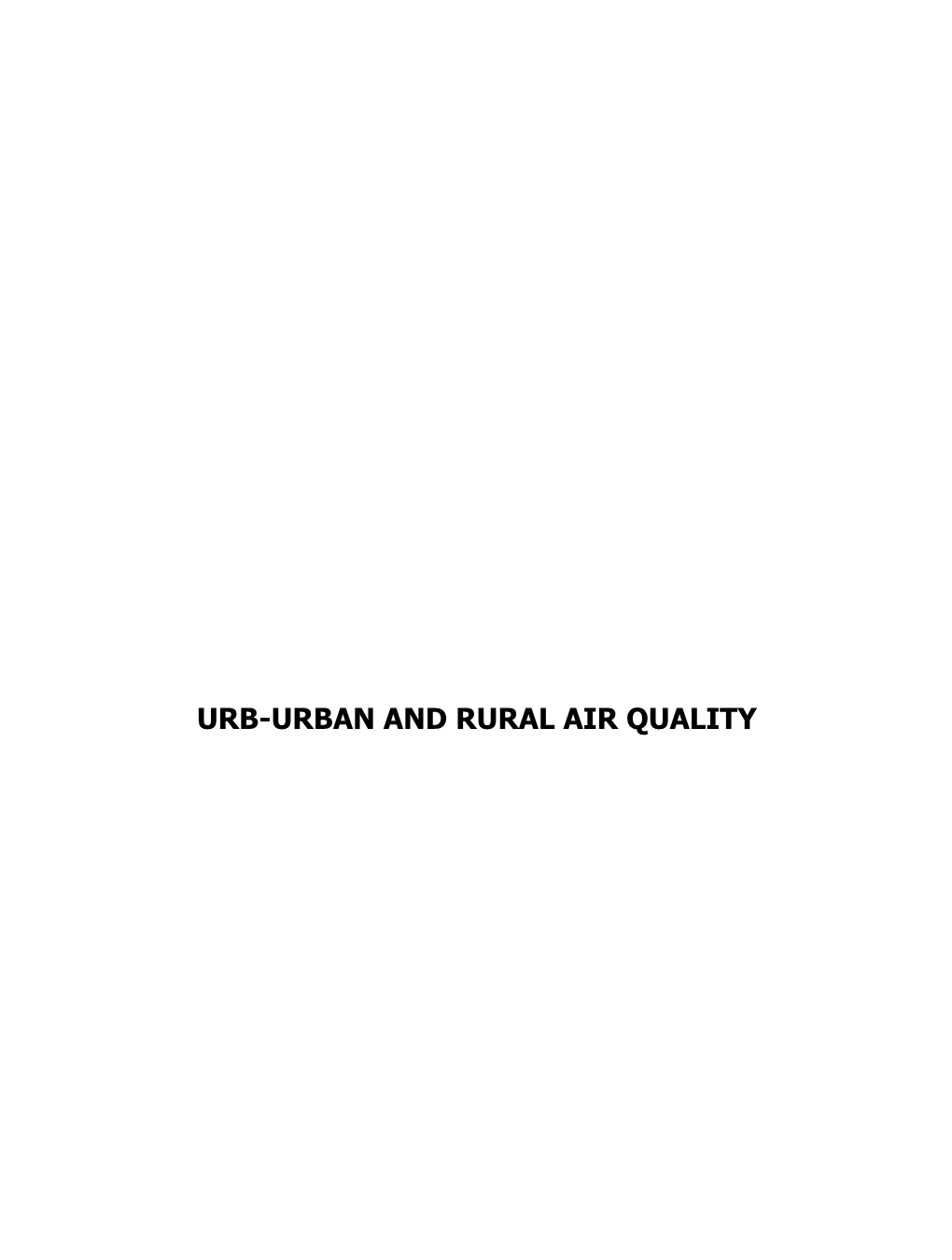 Urb-Urban and Rural Air Quality