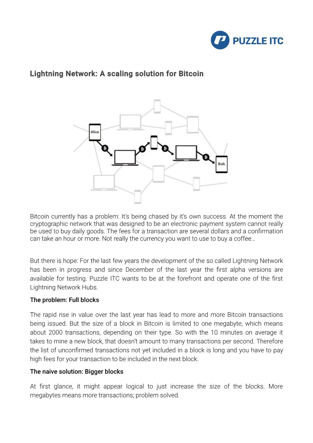 Lightning Network: a Scaling Solution for Bitcoin