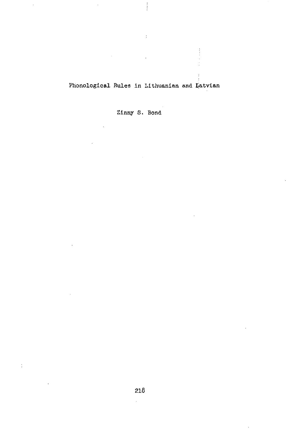 Phonological Rules in Lithuanian A.Nd J:Ia.Tvia.N