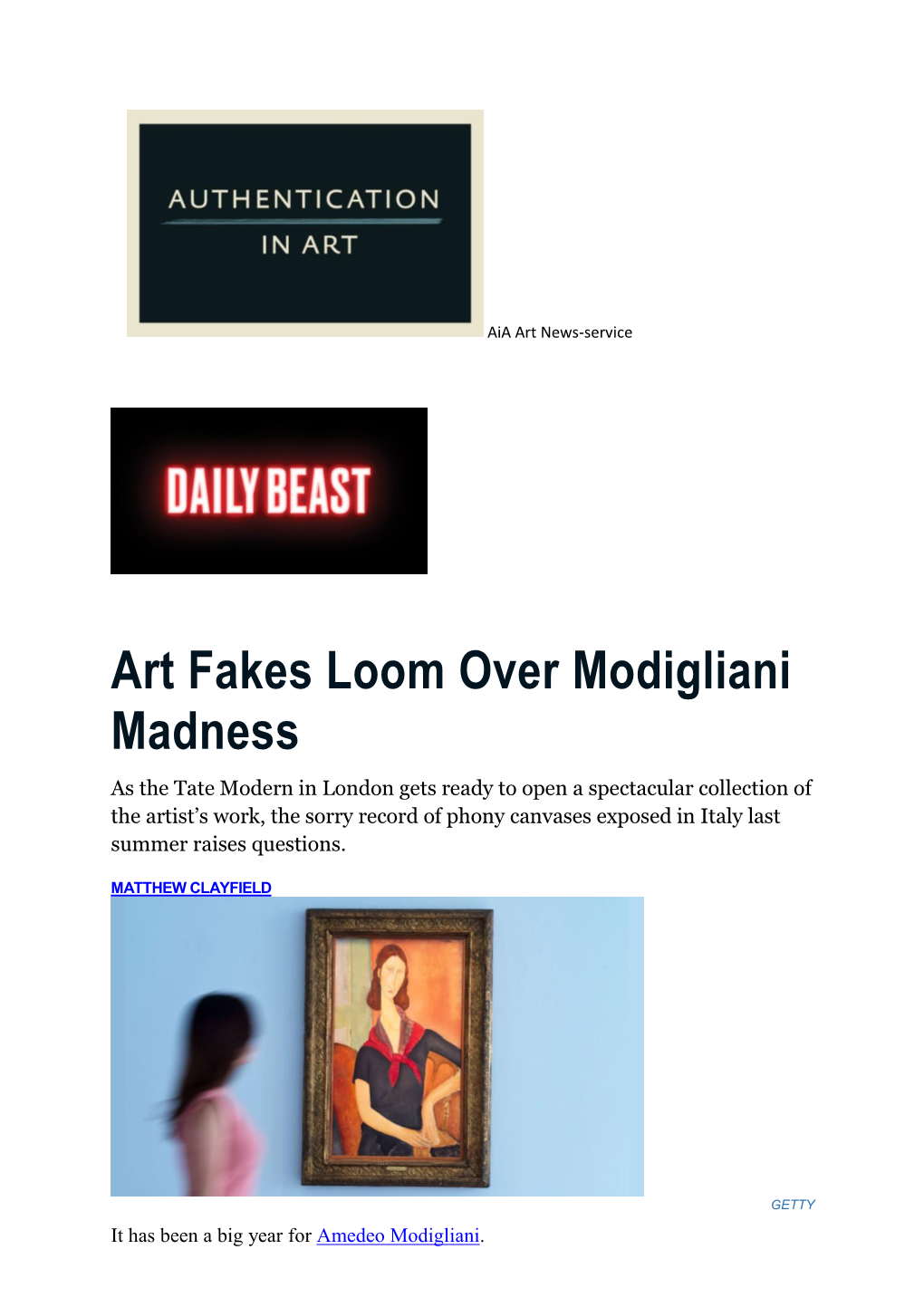 Art Fakes Loom Over Modigliani Madness