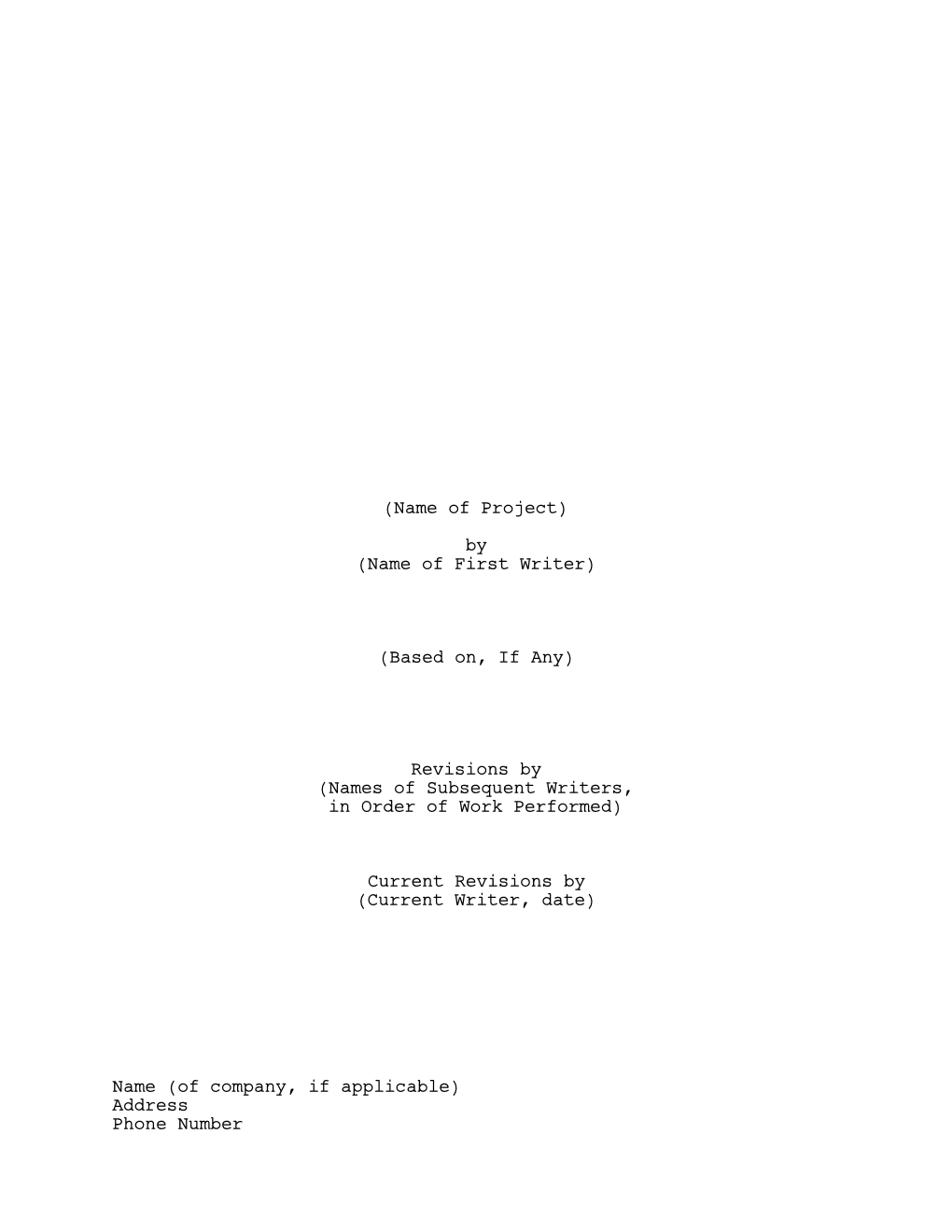 Wizards Sample Script Final 021510- Bubble, Bubble Title Page