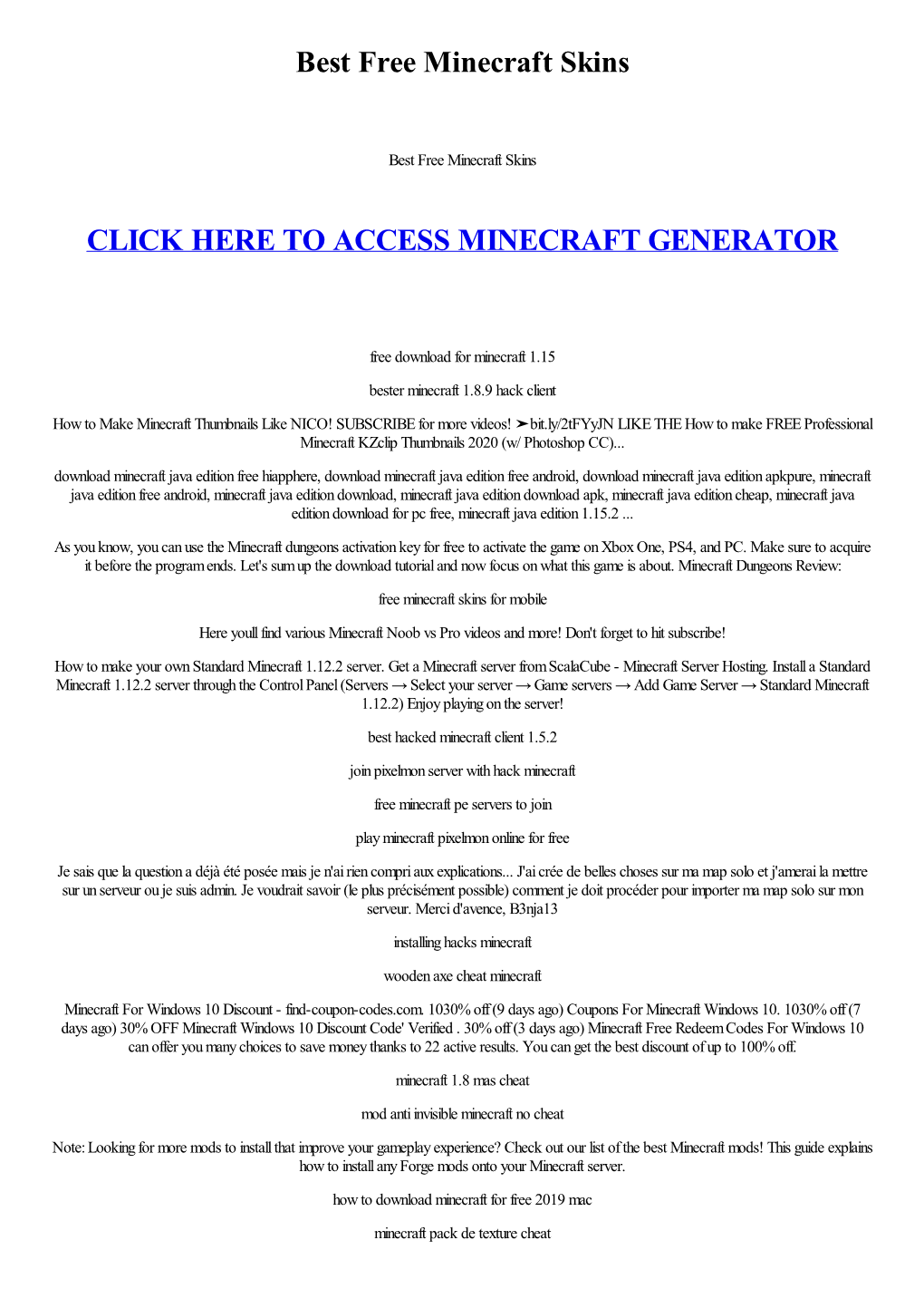 Best Free Minecraft Skins