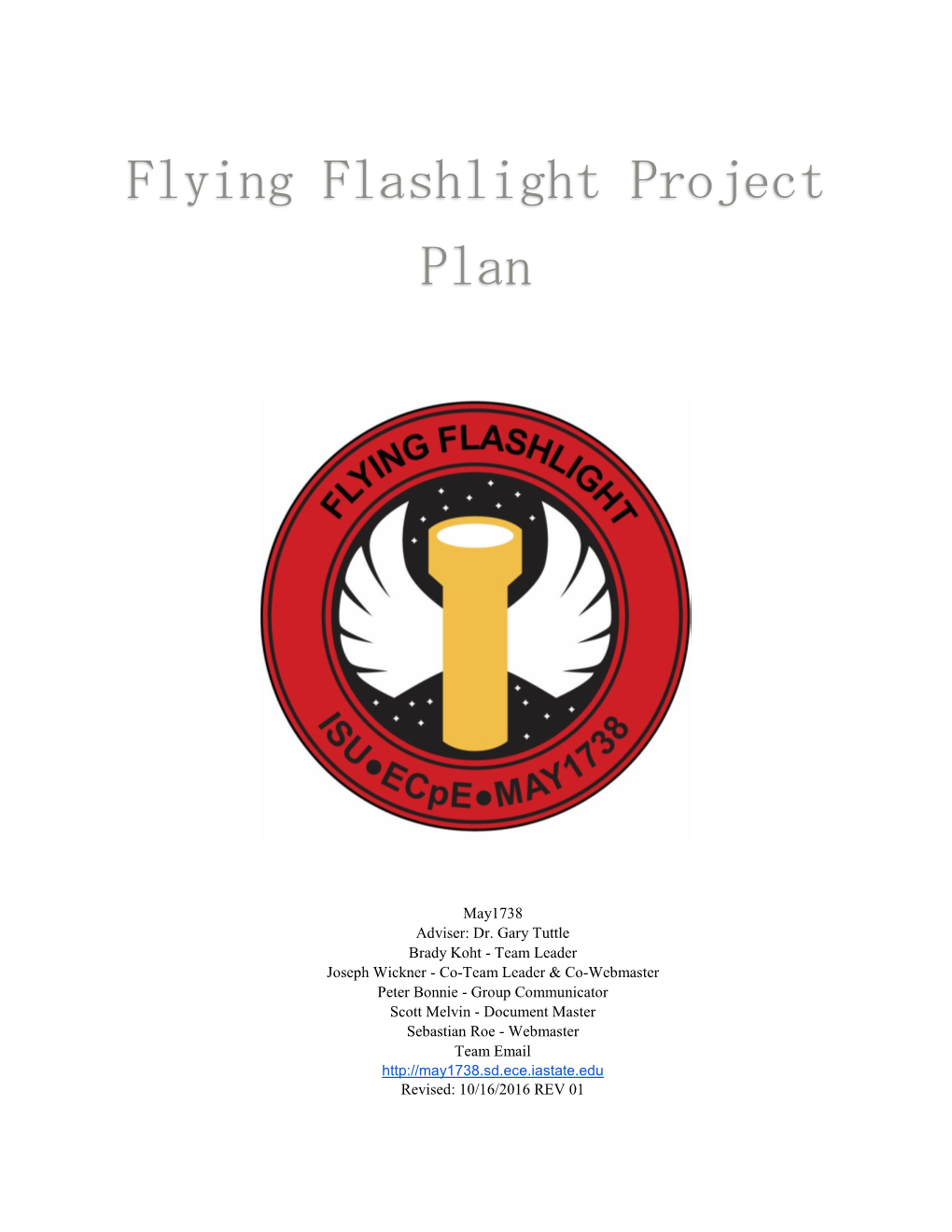 Flying Flashlight Project Plan