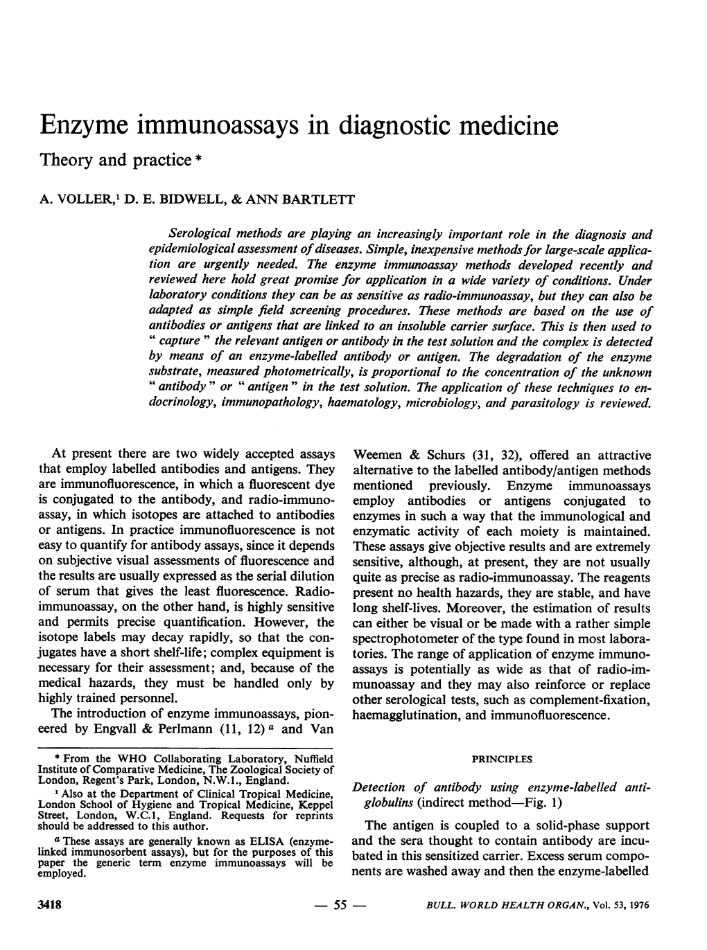 Enzyme Immunoassays in Diagnostic Medicine Theory and Practice *