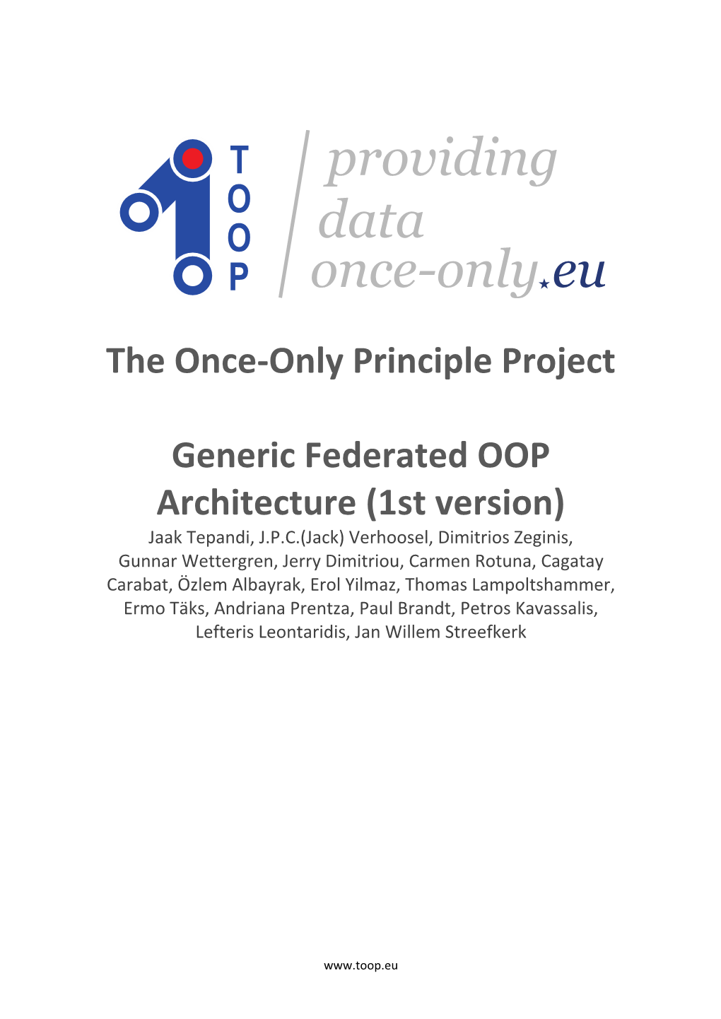 The Once-Only Principle Project Generic Federated OOP Architecture