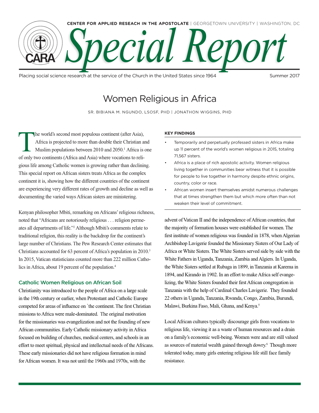 Women Religious in Africa