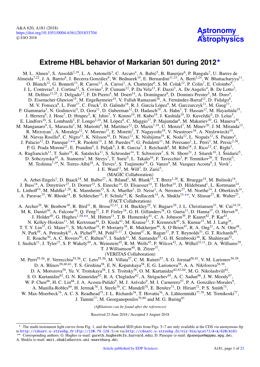 Extreme HBL Behavior of Markarian 501 During 2012?