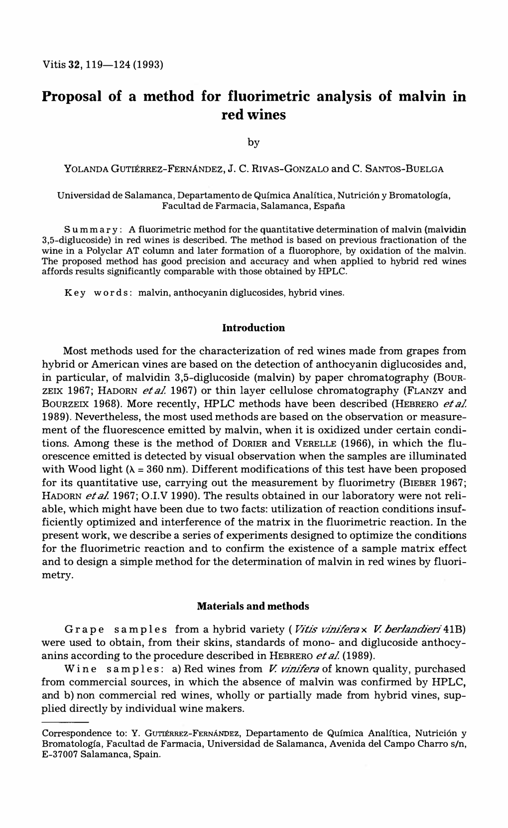 Proposal of a Method for Fluorimetric Analysis of Malvin Red Wines