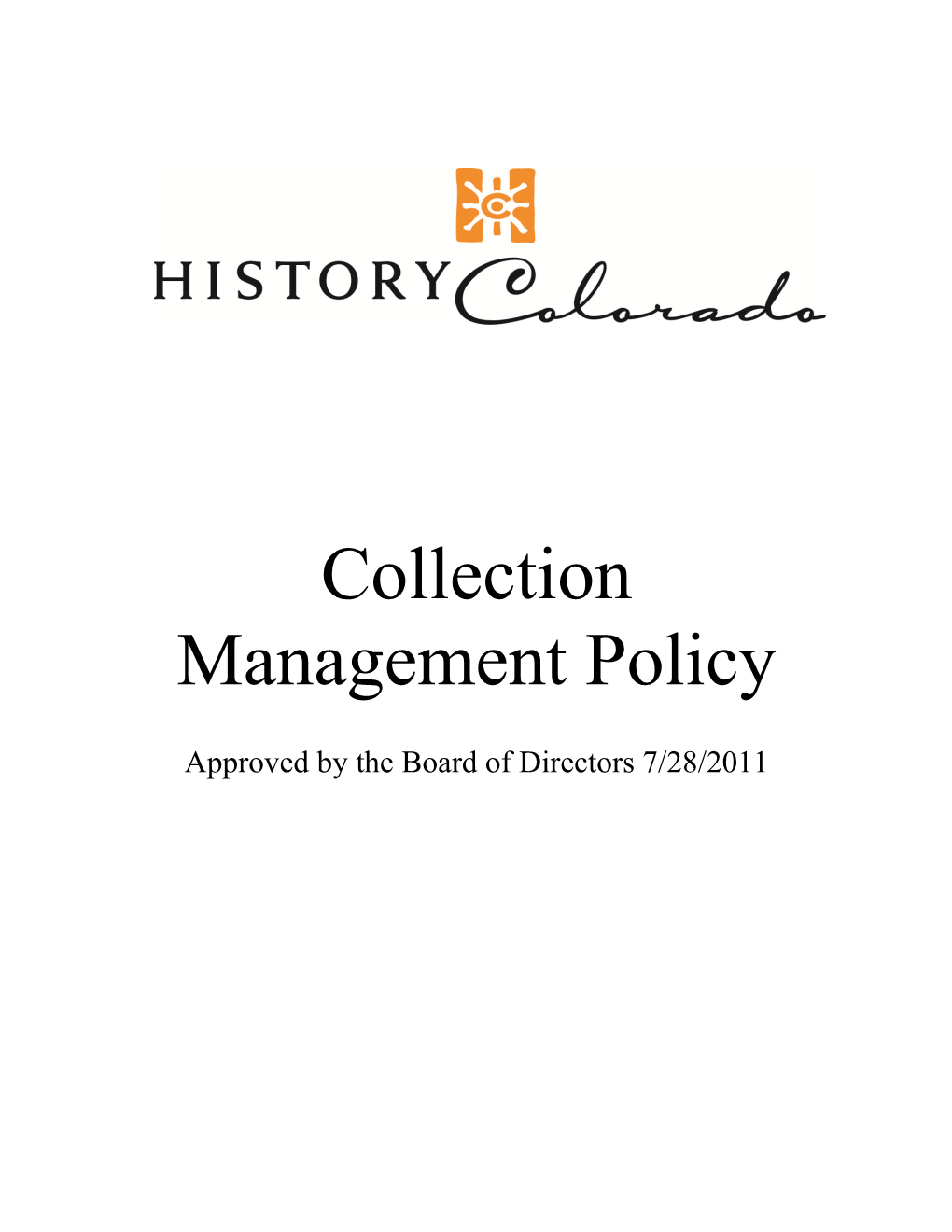 Collection Management Policy