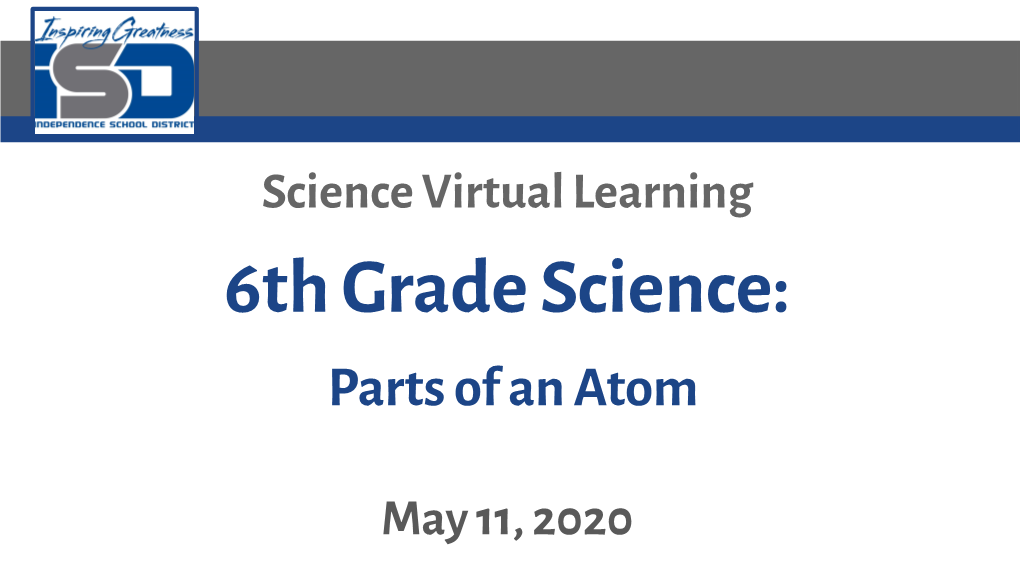 6Th Grade Science: Parts of an Atom