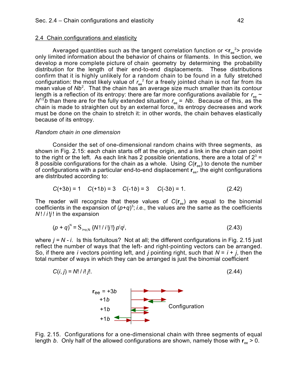 Sec. 2.4 – Chain Configurations and Elasticity 42 2.4 Chain