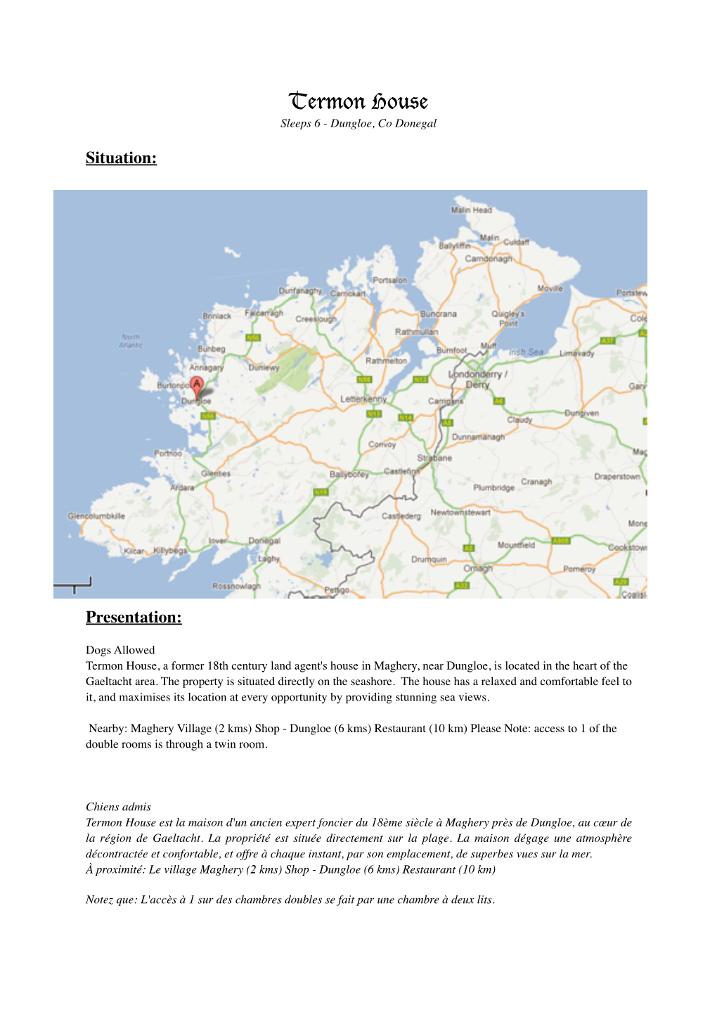 Termon House Sleeps 6 - Dungloe, Co Donegal