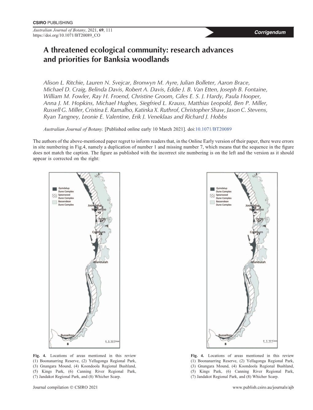 A Threatened Ecological Community: Research Advances and Priorities for Banksia Woodlands