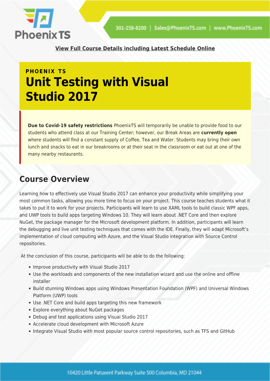 Unit Testing with Visual Studio 2017