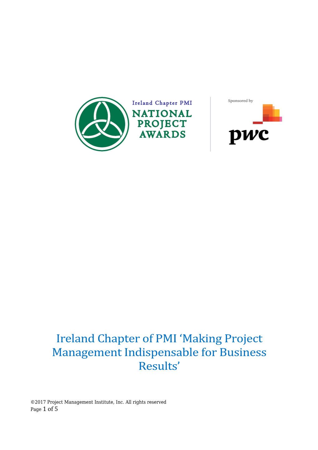 Ireland Chapter of PMI Making Project Management Indispensable for Business Results