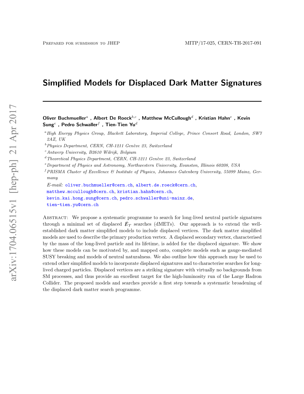 Simplified Models for Displaced Dark Matter Signatures