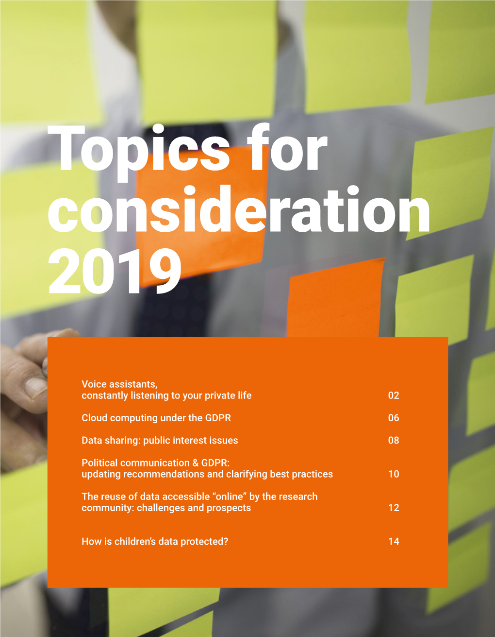 Topics for Consideration 2019