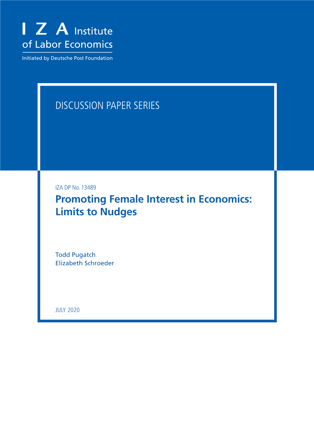 Promoting Female Interest in Economics: Limits to Nudges