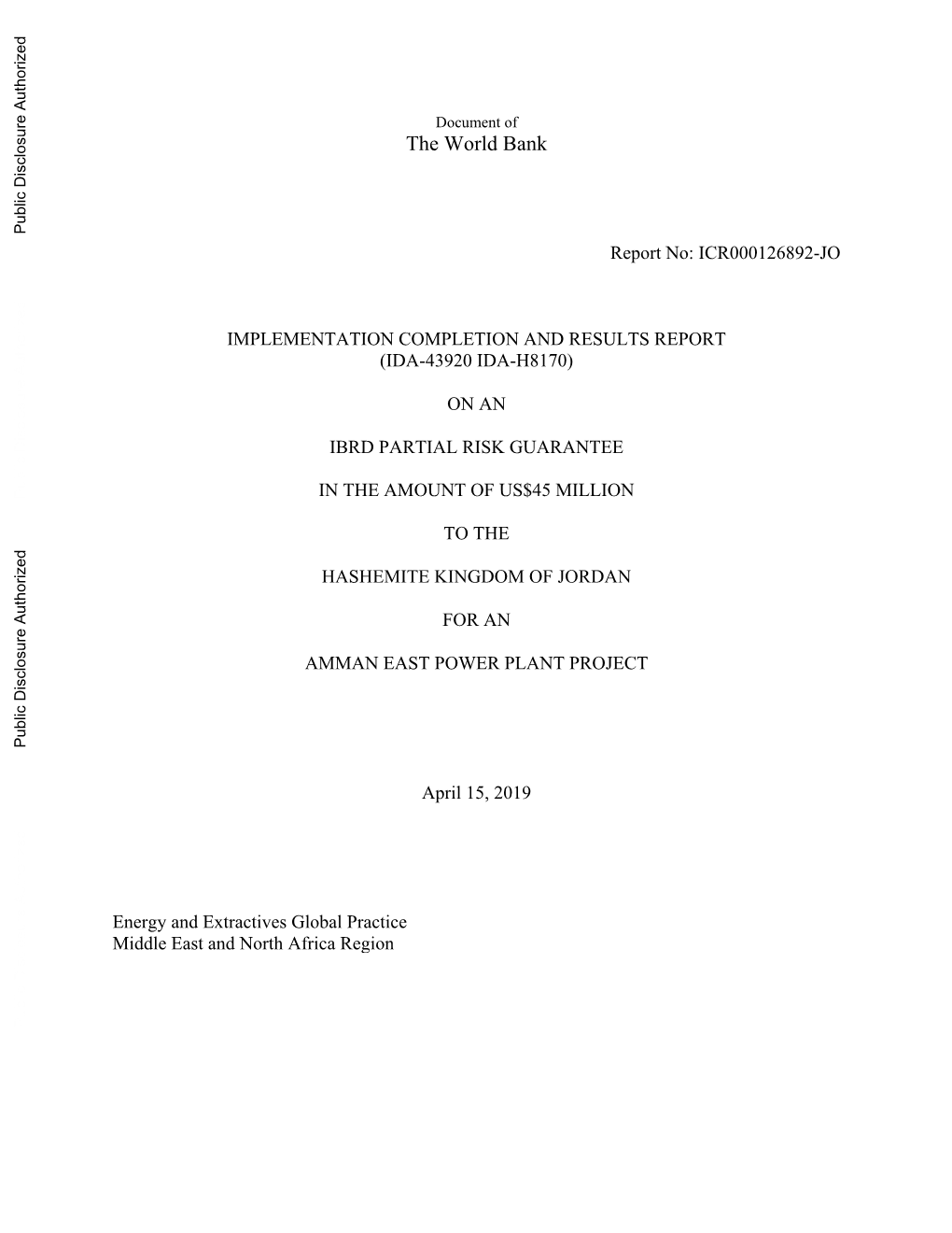 World Bank Document