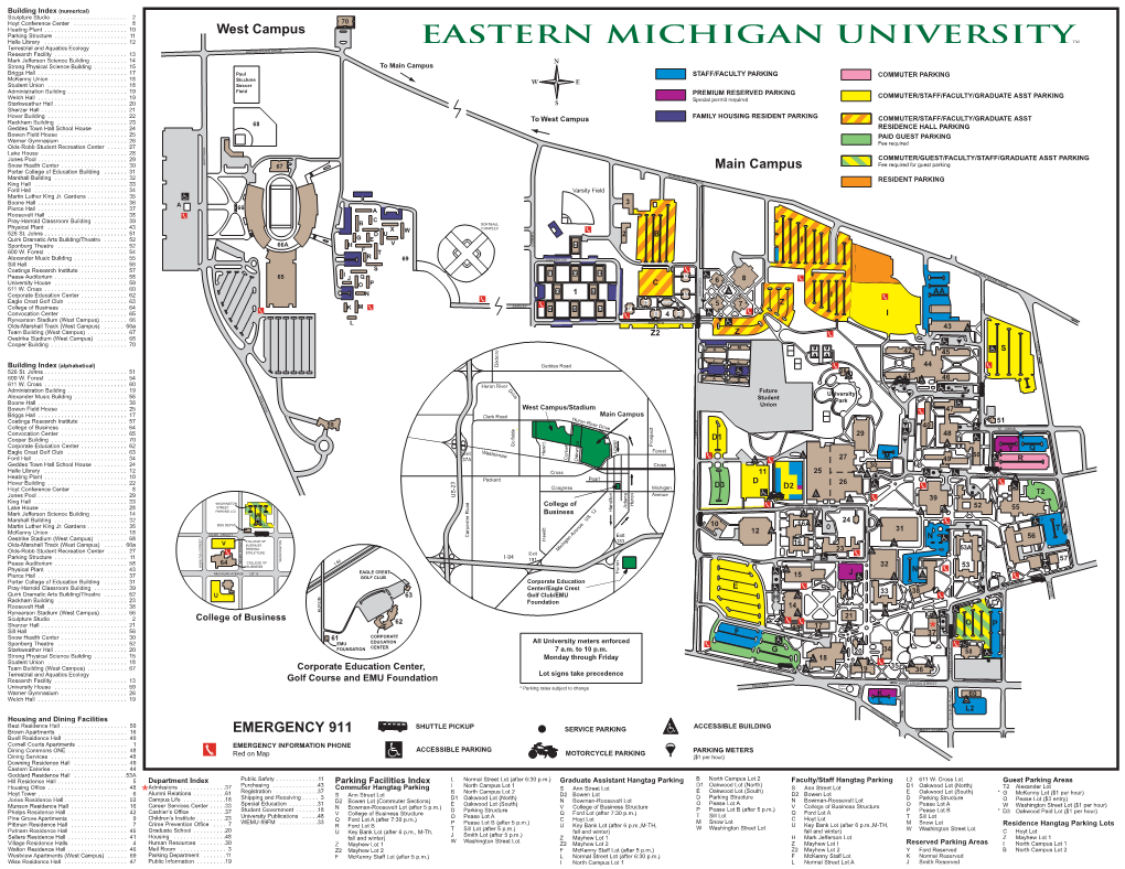 EMERGENCY 911 SERVICE PARKING EMMETT STREET Buell Residence Hall