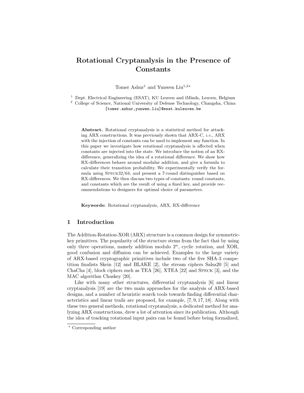 Rotational Cryptanalysis in the Presence of Constants