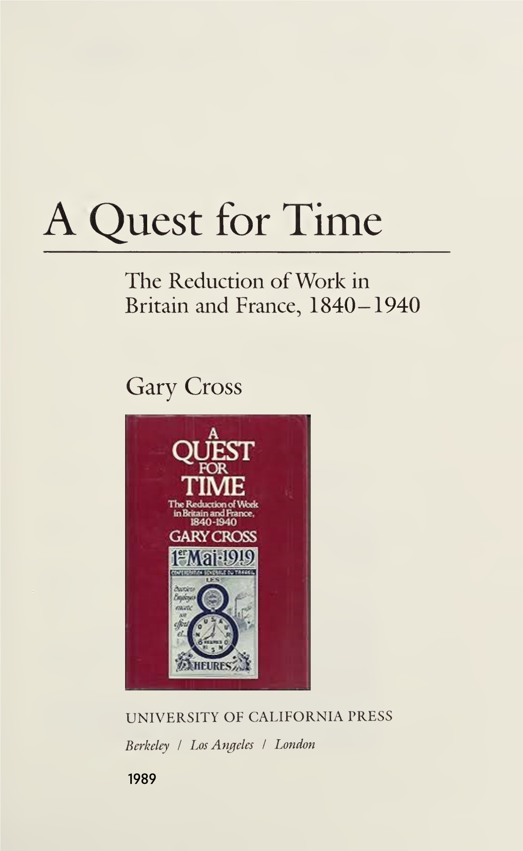 A Quest for Time