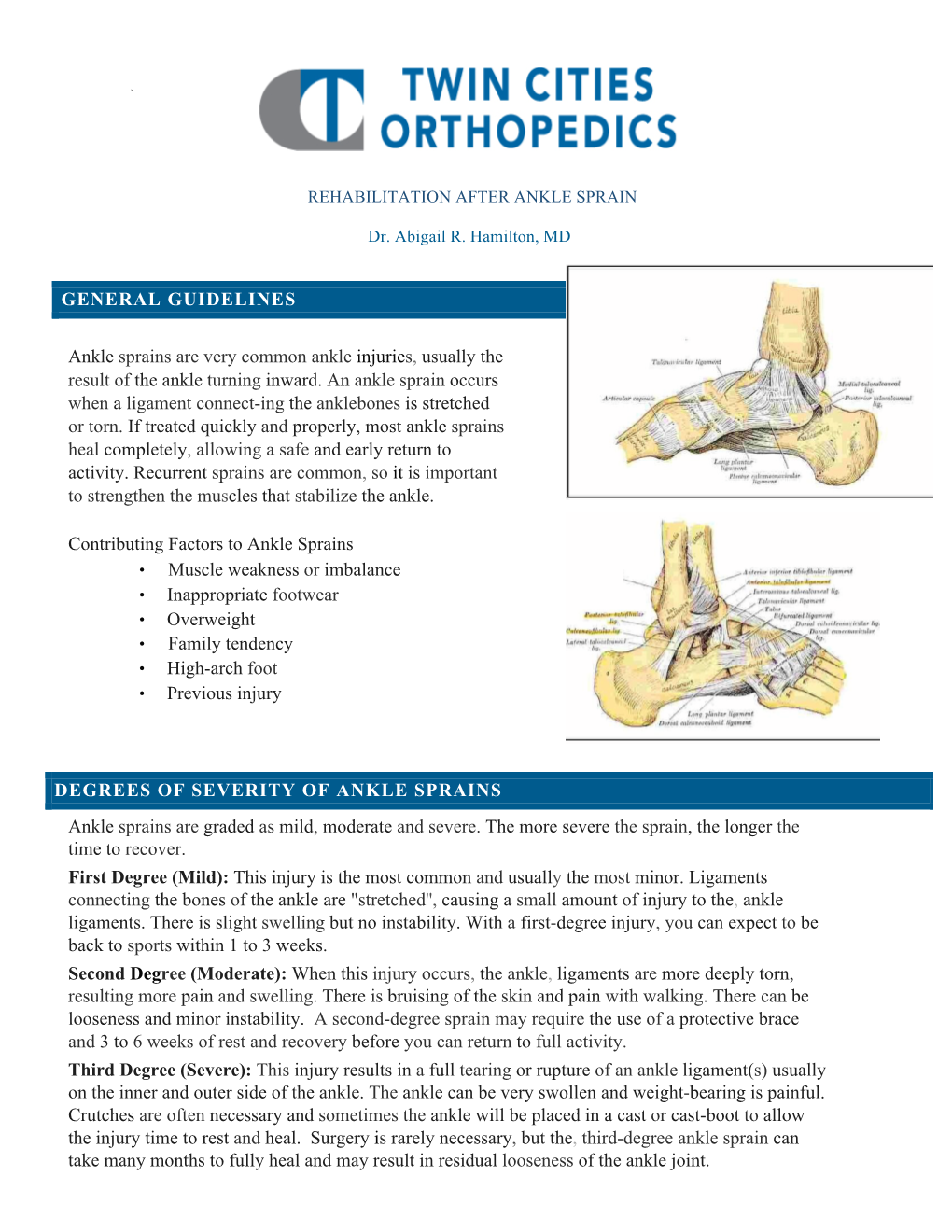 Rehabilitation After Ankle Sprain