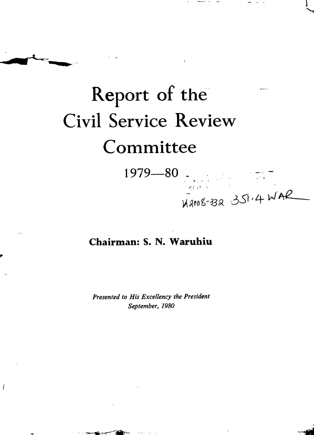 Report of The' Civil Service Review Committee 1979-80