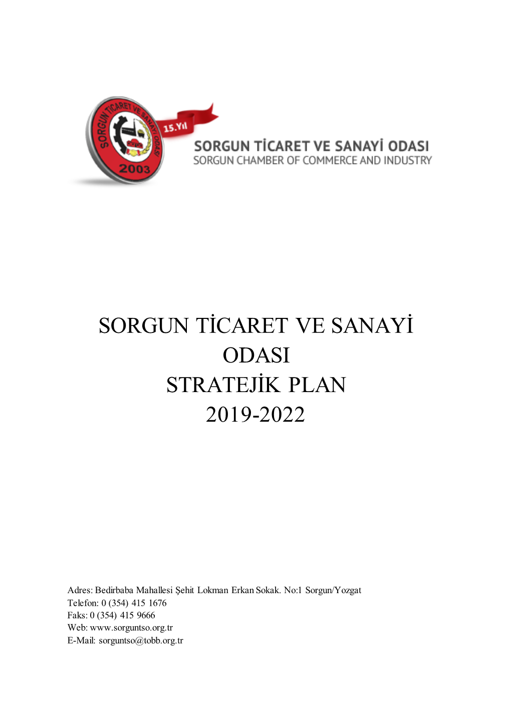 Sorgun TSO 2019-2022 STRATEJİK